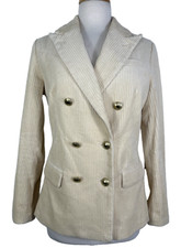 Rowing Blazers X Target Cream Women's Sz Small Corduroy Double Breasted Blazer