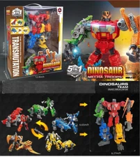 5-in-1 Transforming Dinosaur Robot Mecha – Combination Action Figure PlaySet 3+