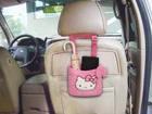 New Hello Kitty Bow Knot Seat Back Storage Pocket Holder Car Accessories (Pink)