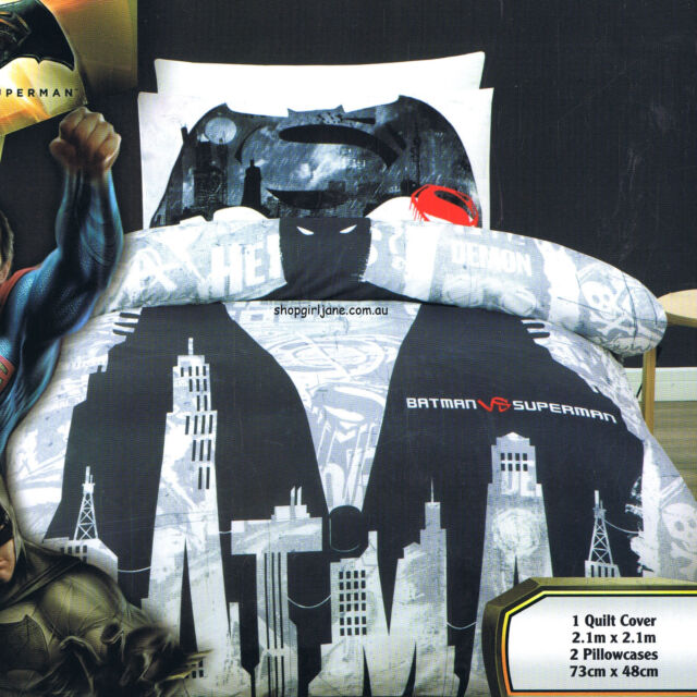 Batman V Superman Demon Gotham City Queen Bed Quilt Doona