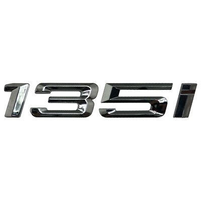 Silber Chrom 135i Heck Kofferraum Flach Auto Abzeichen Emblem Buchstabe Nummer für BMW