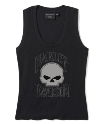 HARLEY-DAVIDSON Willie G Skull Ribbed Tank für Damen schwarz