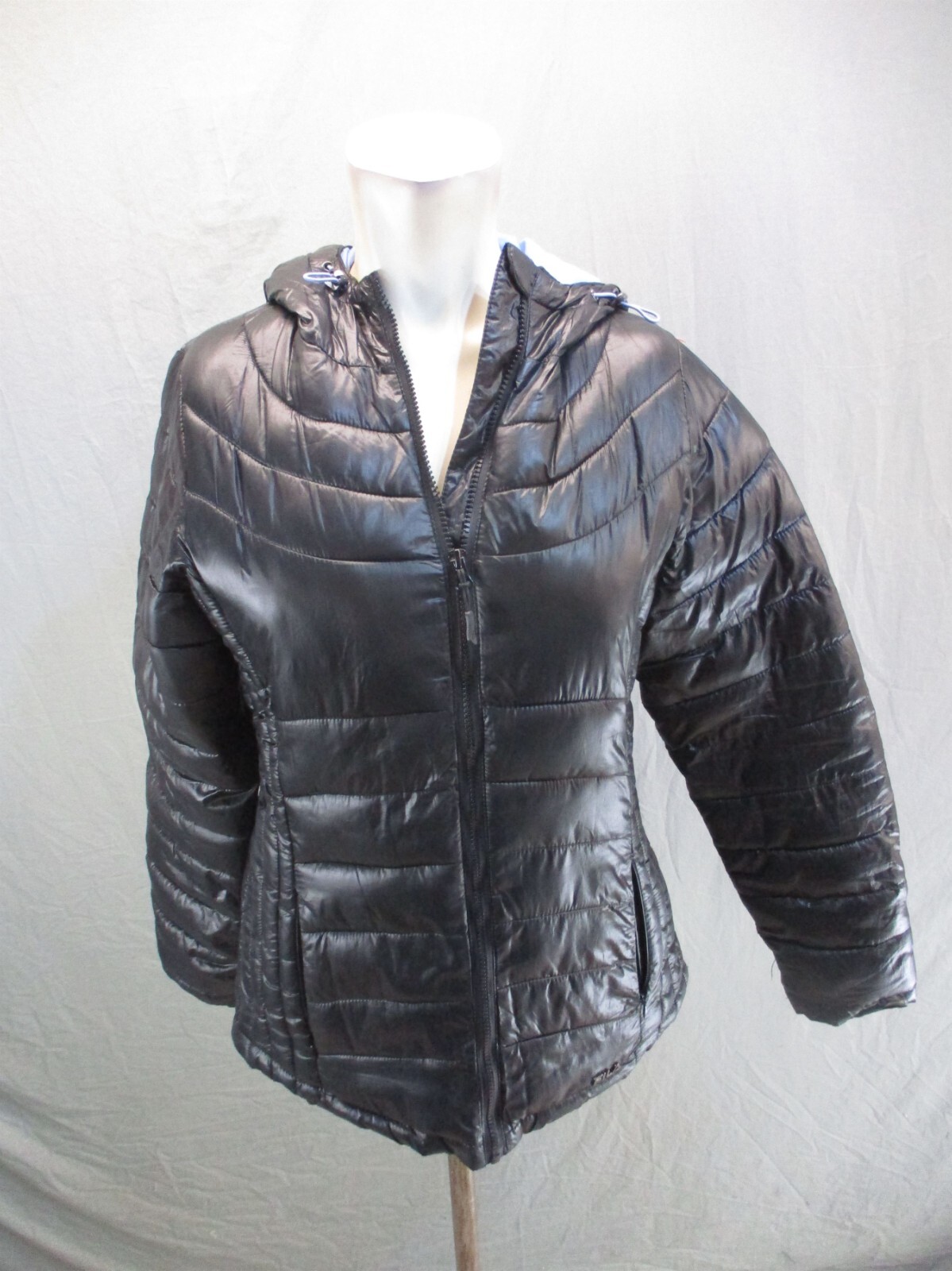 Giacca isolata FILA taglia S donna nera full zip supporto colletto tasche 799
