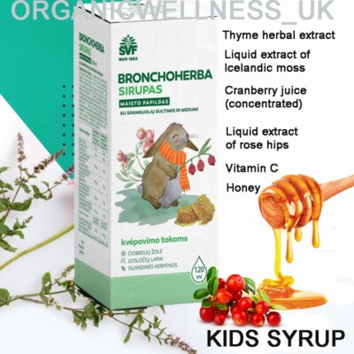 SVF BRONCHOHERBA HALSSIRUP Thymian + Cranberry + Inselmoosextrakte, 120 ml