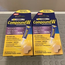 Set of 2 Compound W Maximum Strength Fast Acting Gel + Conseal - 12 Count