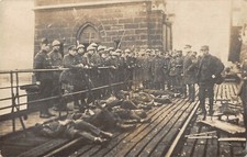 CPA ALLEMAGNE CARTE PHOTO DU VIADUC RHEINHAUSEN ET DUISBOURG ATTENTAT BELGES