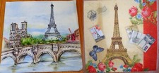 2sets paper napkins Paris, Eiffel tower, Seine ,serviette,33cm-2pcs,decoupage