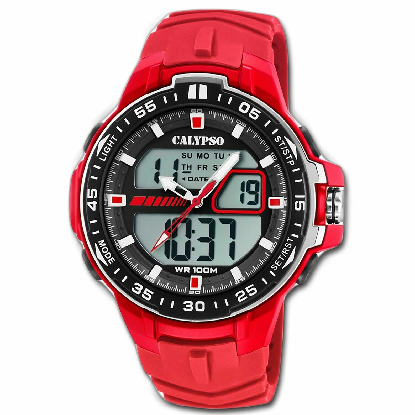 CALYPSO OROLOGIO DA POLSO UOMO IN PLASTICA PU DIGITALE SPORT ROSSO K5766/2