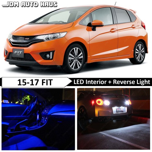 Blue Interior Reverse LED Lights Bulb Package Kit Fits Honda Fit 2015 2016 2017