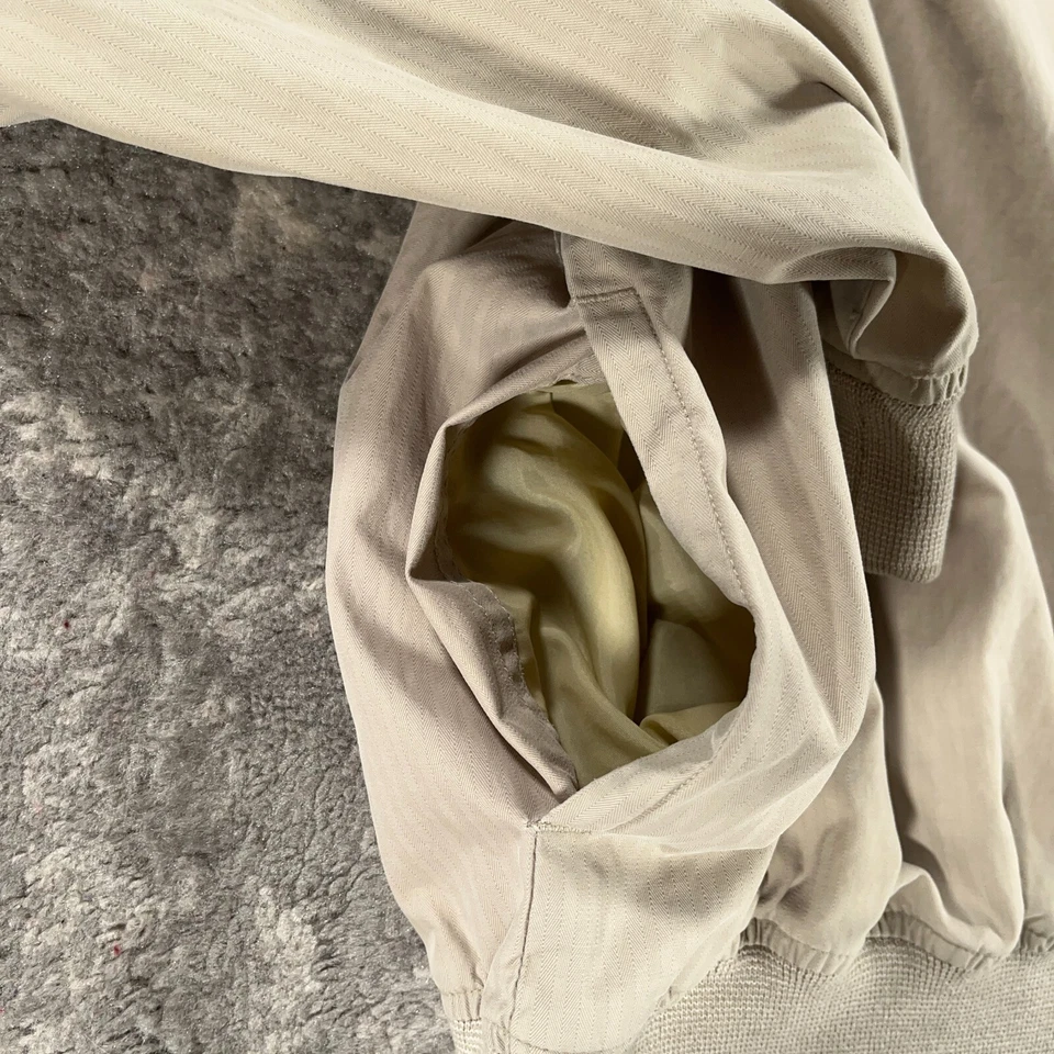 Chaqueta cortavientos de golf Greg Norman de colección para hombre grande L beige pulóver logotipo de tiburón Foto 4 de 4