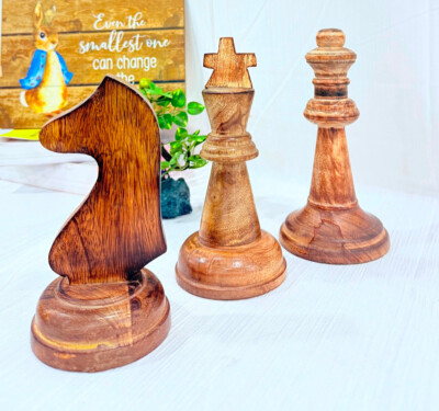 Natural Chess King Statue Sculpture Ornament, Game Figure Decoration Ornament,