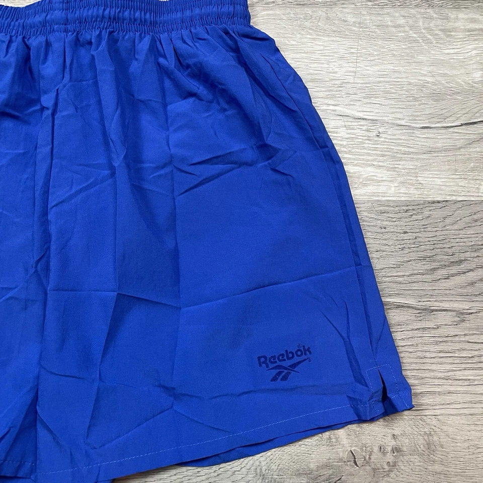 Vintage 90s Reebok Mens Sz M Shorts Baggies Blue Made In USA - Image 2 of 4