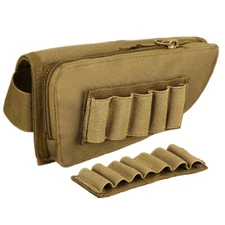 US Tactical Buttstock Rifle Shotgun Shell Holder Cheek Rest Magazine Ammo Pouch