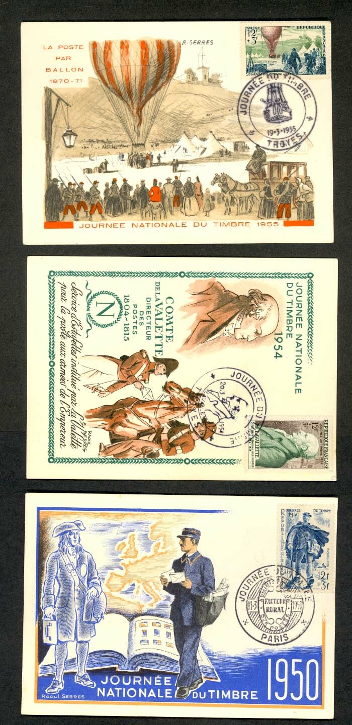 France #1944 1945 1950 1853 1854 1955 FDC Stamp Day 1944-55 | eBay