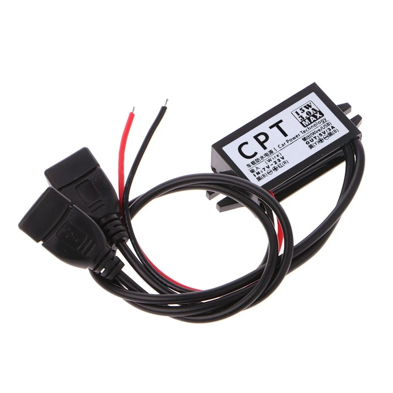 CPT 12V Step Down To 5V 3A Dual Micro Mini USB Car Power, 58 OFF