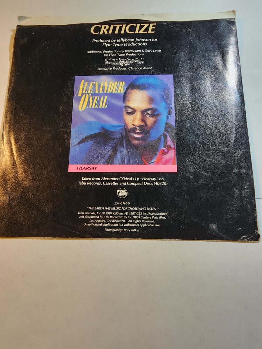 Alexander O'Neal - Criticize / A Broken Heart Can Mend 1987