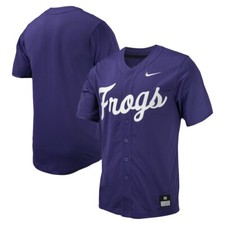 TCU Horned Frogs Nike Men's Purple Full-Button Official NCAA Baseball Jersey