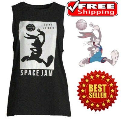 Bugs Bunny Space Jam Juniors women SIZE S 3-5 tank top - COLOR BLACK -Silver