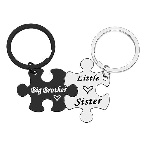 Sister and Brother Keychain Set Brother and Sister Gifts Little Sister Big Br...