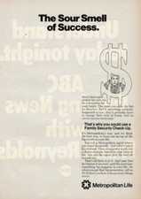 1969 Vintage Print Ad Metropolitan Life The Sour Smell of Success Family Checkup