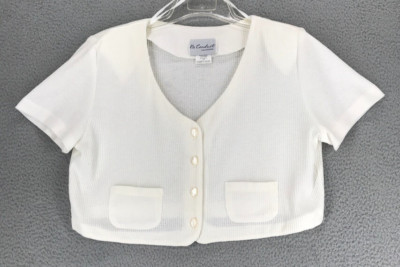 Ms Conduct Shrug Jacket Size 12 Short Sleeve White