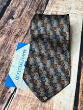 Mark Pendleton Nordstrom Abstract Silk Tie Blue Silver Orange