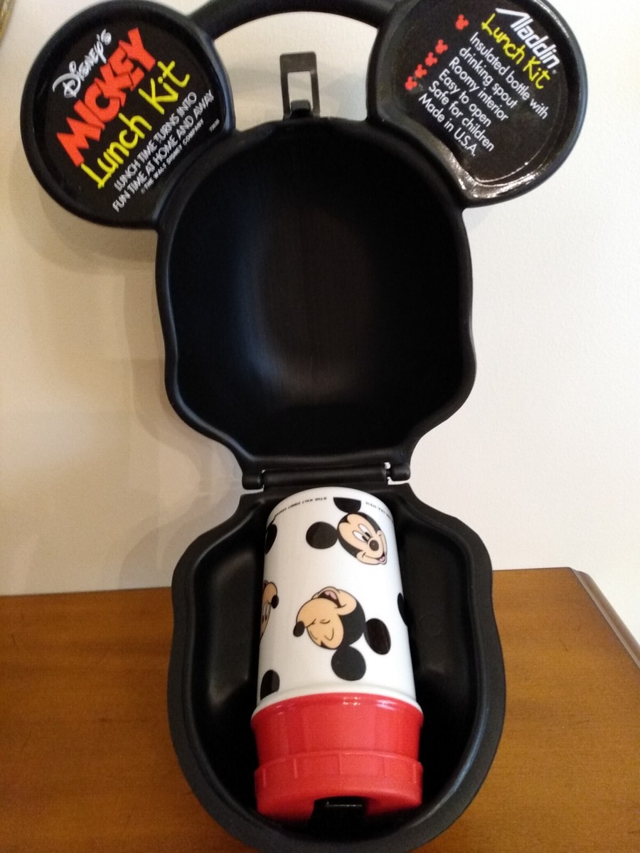 Vintage 1989 Disney Mickey Mouse Head Lunchbox Plastic 8oz Thermos