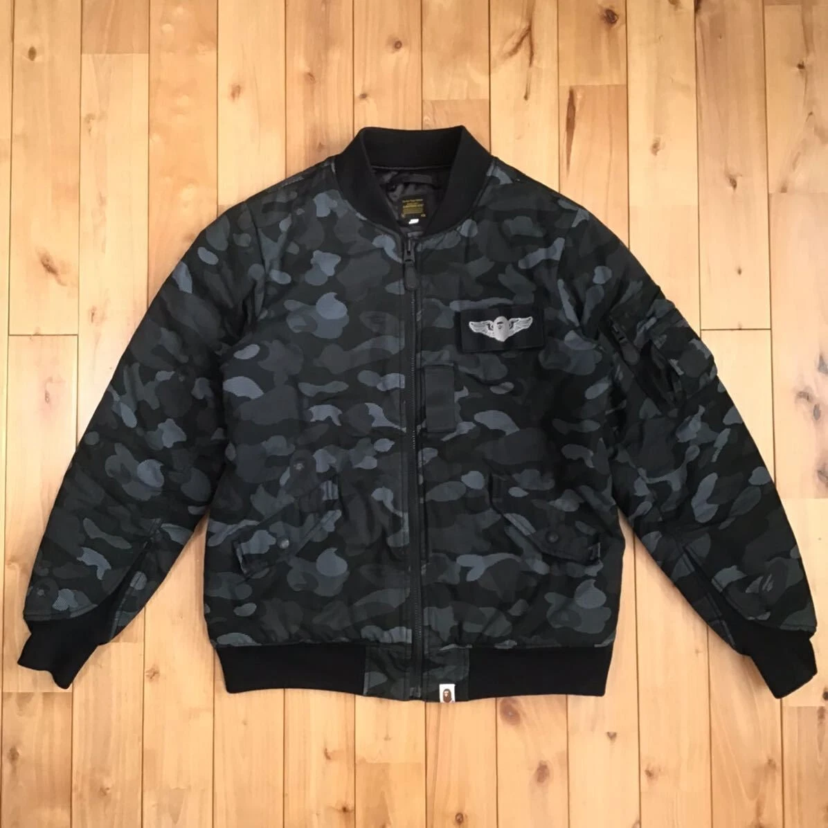Black camo bomber jacket outlet