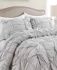 Lush D cor Full/Queen 3pc Bella Comforter  Sham Set Light Gray