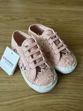 Image of Superga Kids Lace Pink Lace Up Pump Shoes UK9.5