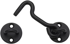 4” Privacy Hook and Eye Gate Latch Easy Lock for Barn Door, Black