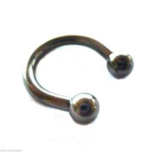 Horseshoe Heavy 10 Gauge 1/2" 5mm Balls Titanium Gunmetal IP