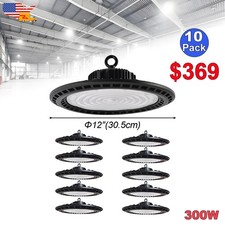 10 Pack 300W Low Bay Led Shop Lights Commercial Warehouse GYM Industrial Light