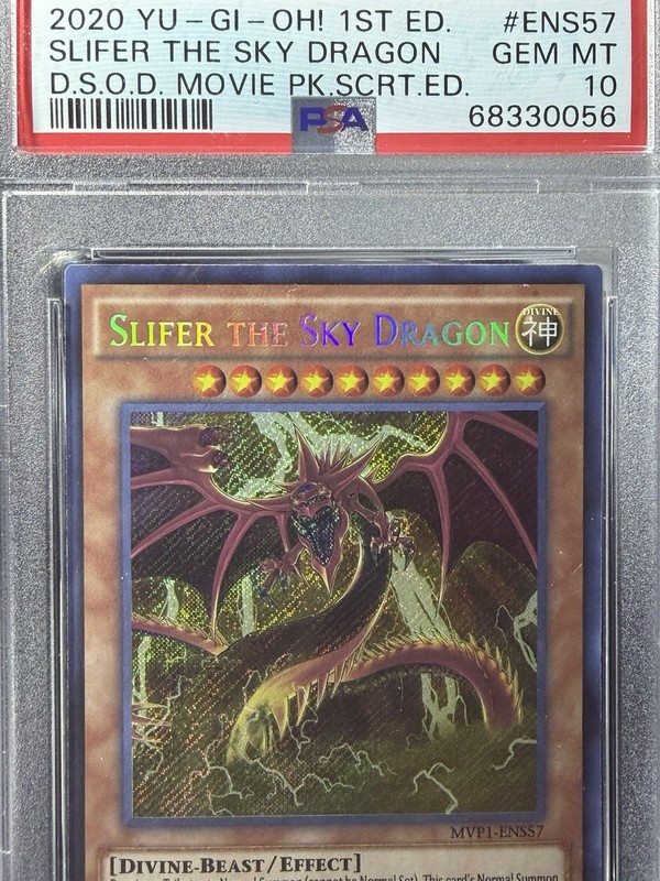 Yu-Gi-Oh! Slifer The Sky Dragon Secret Rare 1st Ed PSA 10 Konami MVP1-ENS57