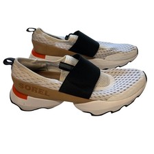 Sorel Kinetic Impact Strap Womens 8 White Black Tan Orange Sneakers NL4076-100
