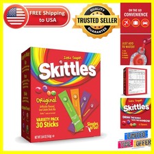 Skittles Variety Pack Drink Mix - 30 Zero Sugar Sticks in 4 Delicious Flavors