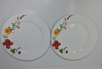 Roscher Diva Floral Plates Lot Of 2 Dinner Flowers Spring Summer Beautiful 10.5''