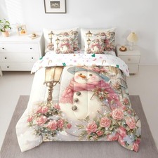 Kids Christmas Comforter Set with Sheets Queen Size, Snowman 7 Pieces Bedding...