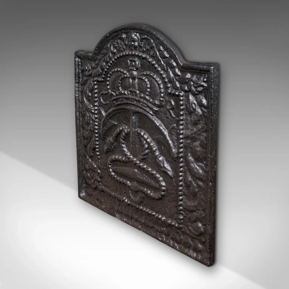 Antique Maritime Fire Back, English, Cast Iron Fireplace Reflector, Victorian - Image 3 of 4