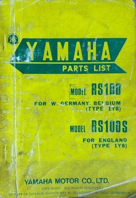 YAMAHA RS100 / RS100S BJ 1977 ORIGINAL TEILLISTENBUCH + ERGÄNZUNGSHEFT