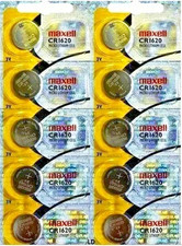 10 Maxell CR1620 1620 Lithium 3V Batteries New Childproof Package EXP 06/2035