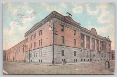 Vintage Armory Louisville KY Postcard 1908 Posted Sierra Leone