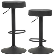 Bar Stools Set of 2 Counter Height, Swivel Barstools with Footrest and Backle...