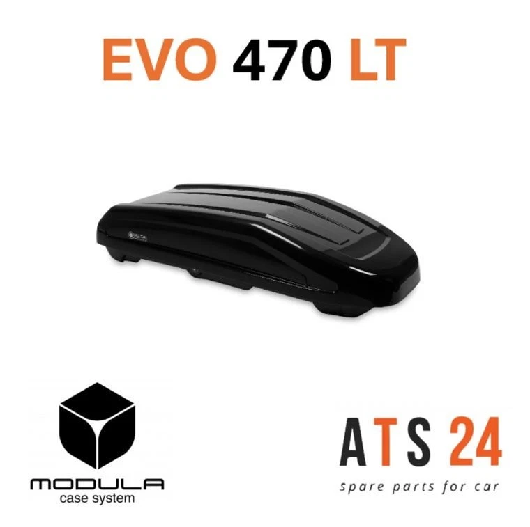 BOX BAULETTO DA TETTO AUTO 470 LT NERO LUCIDO BOX EVO 185X90X42,6 75KG