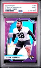2024 Panini Prizm Purple Jordan Jefferson Rookie Card #358 PSA 9 /125 POP 1. rookie card picture