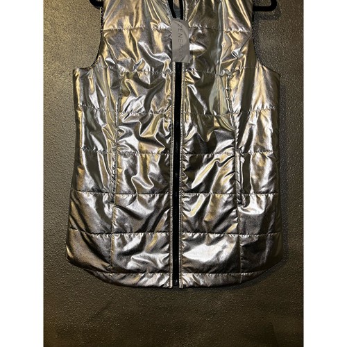 Chico’s Zenergy Sporty Preppy Winter Resort Reversible Silver Snake Print Vest - Picture 3 of 8