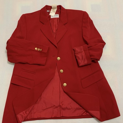 BASLER Women's Two-Button Lined Wool Blend Blazer Jacket Red Size 44 - Picture 9 of 19