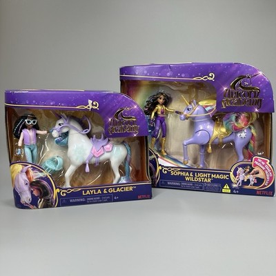 Unicorn Academy Sophia & Wildstar Layla & Glacier 4'' Figure Sets Bundle - New