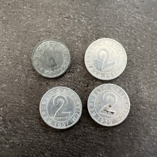 4 małe monety austriackie 1 grosz 1947, 2 grosze 1950/54/57 ss do vz (27)