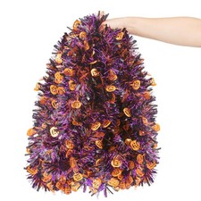 33FT Halloween Tinsel Garland, Black Orange Purple Metallic Twist Foil Tinsel...